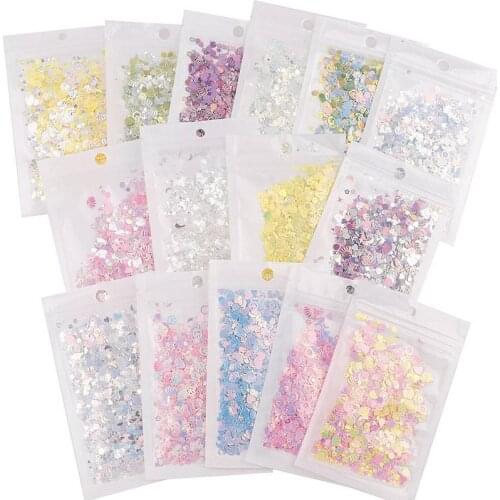 Sequins HALF MOON Decoration Glitter 3D STAR Neon Summer Holiday Shape Nail Art