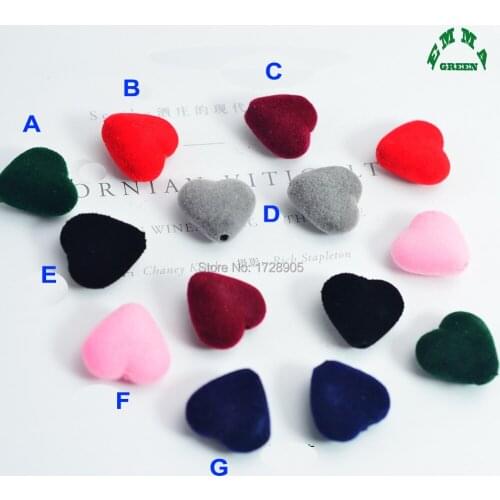 Beads for Jewelry making Velvet Bead 18mm 10pcs Chunky Bead Loose Acrylic Heart Beads Flocking Felt Beads for Kids Bubblegum