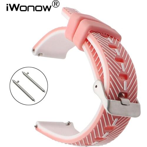 Quick Release Silicone Watchband 21mm 22mm Universal Rubber Watch Band Double Color Feather Strap Steel Buckle Wrist Bracelet