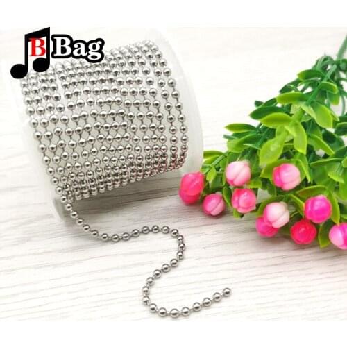 5 Meters/Lot 1.5/2.0/2.4/3.0/4.5/8.0mm Beaded Ball Stainless Steel Bead Chains For DIY Necklaces Jewelry Making Accessories