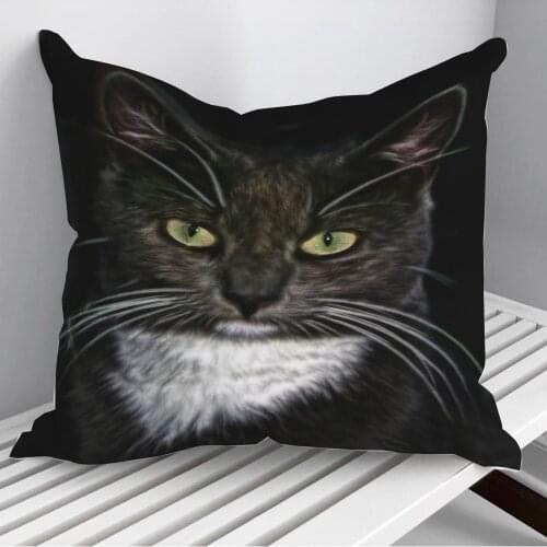 Black Cat Animal Throw Pillows Cushion Cover On Sofa Home Decor 45*45cm 40*40cm Gift Pillowcase Cojines Dropshipping