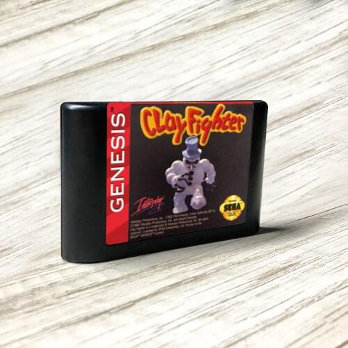 ClayFighter - USA Label Flashkit MD Electroless Gold PCB Card for Sega Genesis Megadrive Video Game Console