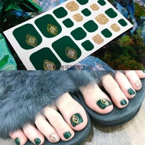 Foot Sticker Toe Nail Sticker Glitter Fresh Style Full Cover Toe Nail Art Supplies Foot Decal Glitter D17