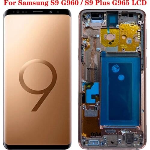 Super amoled S9 SM-G960F LCD For Samsung Galaxy S9 Plus Display With Frame For S9 Plus G965F LCD Display Touch Screen Assembly