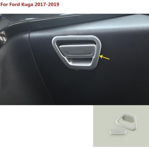 For Ford Kuga 2017 2018 2019 car Styling ABS Chrome Gloves Box Handle Bowl Buckle Cover Trim Auto Accessories molding part 2pcs