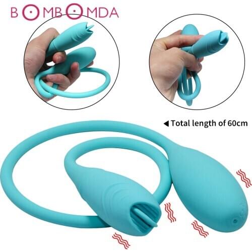 Double Tongue Vibrators Sex Toys For Lesbian Women Vibrating Eggs Dildo Anal Plug USB Recharge Clitoris Stimulator Masturbator