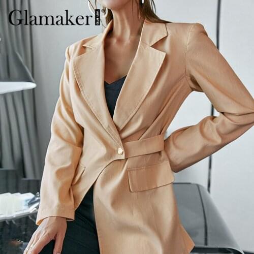 Женские длинные пиджаки Glamaker China At AliExpress