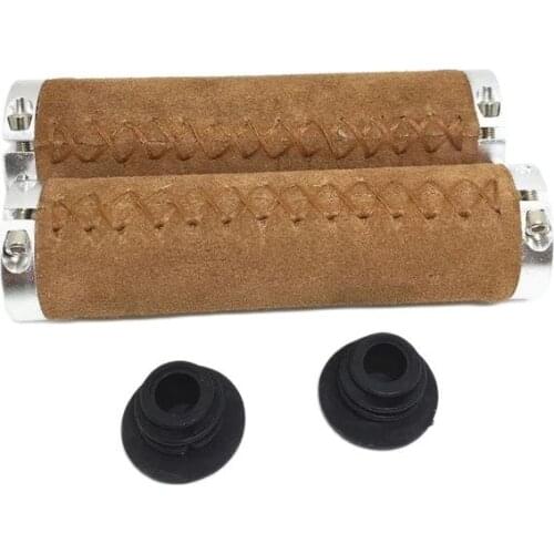 Classic Durable Bike Grips No-Slip Cowhide Mountain MTB Bicycle Accessories Retro Handlebar Protection Cover