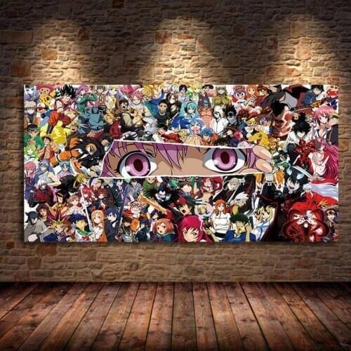 Japanese Anime Character Collection Canvas Painting Cartoon Wall Art Posters and Prints for Kids Room Home Cuadros Unframed