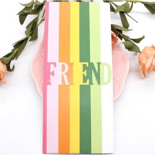 KSCRAFT Friend Slimline Edge Metal Cutting Dies Stencils for DIY Scrapbooking Decorative Embossing DIY Paper Cards