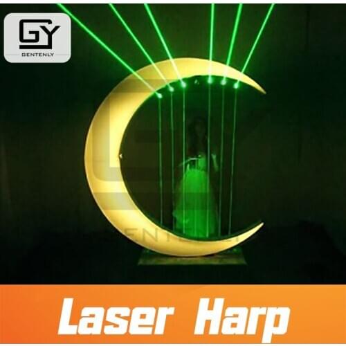 Room escape prop playing laser harp touch the laser beam with right rhythm/sequence to escape from the room musical notes prop