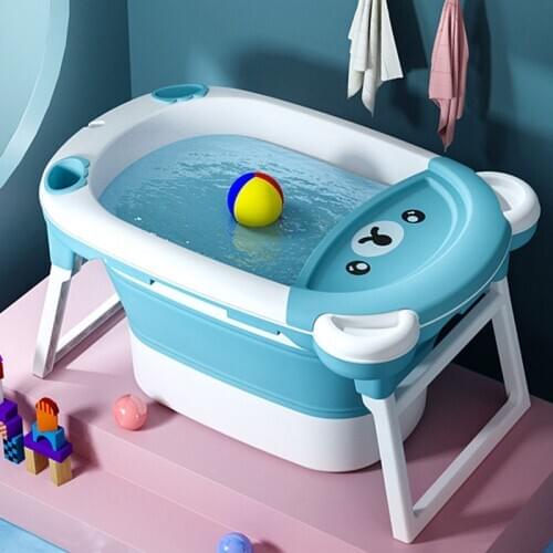 Multifunctional folding bathtub Large Childrens Folding Tub Baby Tub Baby Bath Tub Dual-purpose Tub Suitable for 0-15 years