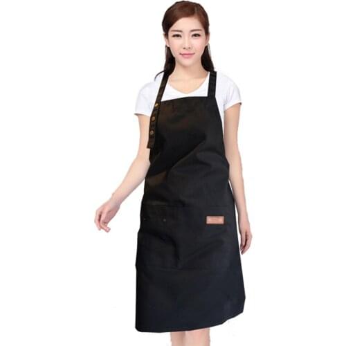 Hot Fashion Canvas Apron Waterproof Coffee Shop Waiter Barber Working Apron Bib Kitchen Cooking Aprons For Women Men Apron Home