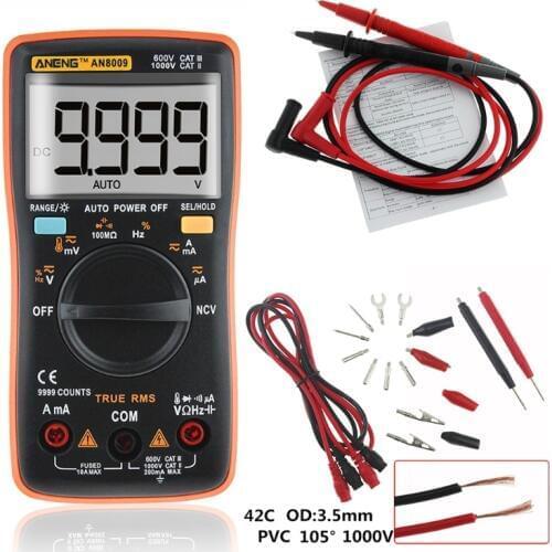 ANENG AN8009 True-RMS Auto Range Digital Multimeter NCV Ohmmeter AC/DC Voltage Ammeter Current Meter temperature measurement