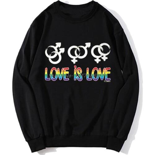 Love Is Love Rainbow Gay Lgbt Pride Normal MenS Hoodie Men Spring Autumn Sweater Streetwear Harajuku