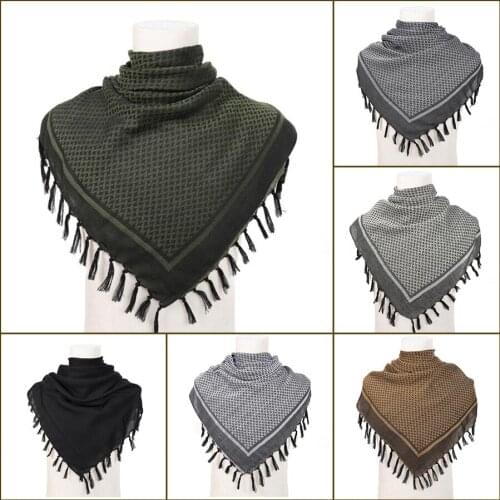 Mens Womens Scarf Head Warps Shawl Neck Military Tactical Hunting Scarf Headscarf Shemagh Keffiyeh Neckwarmer Palestine Cotton