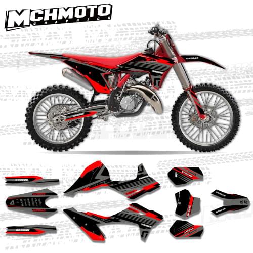 MCHMFG forCustom Team Graphics Backgrounds Decals Stickers Kit For GASGAS EC MC 2021 2022 2023 Decals Stickers