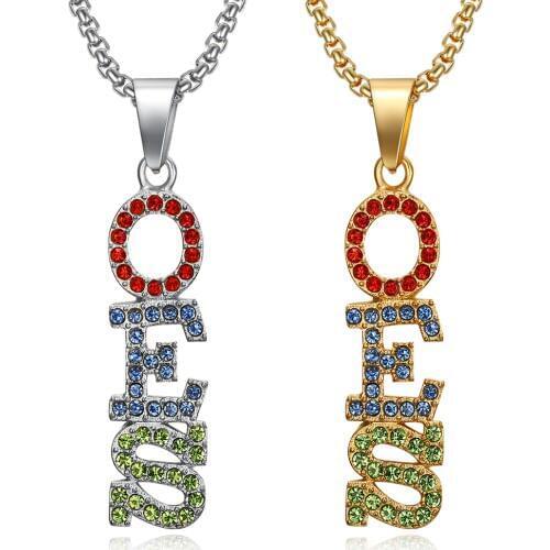 Newest women girls ladies crystal order of eastern star oes pendants necklace masonic freemason women pendants necklaces