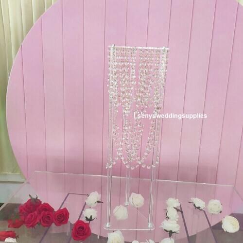 New Style Acrylic Wedding Table Tall Centerpiece Crystal Flower Stand For Wedding Table Decoration senyu2513