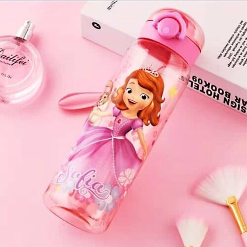 Disney Mickey Marvel Plastic Water Cup For Boys Girls Sofia Tritan Straight Drink Cup Summer Carton Student Child Sports Bottle