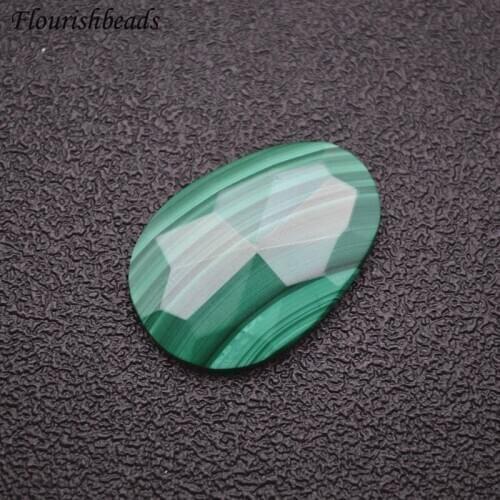 25x35mm Natural Malachite Flat Surface Cutting Oval Shape Pendants Necklace Materials Classic Jewelry Party Gift DIY Stuff