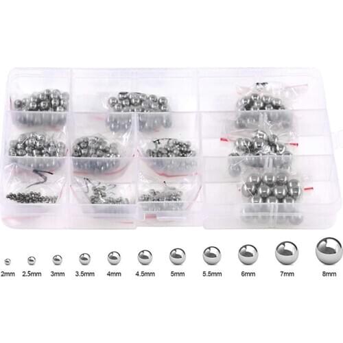 Bearing Ball Assortment Set, Metric Precision Chrome Steel Bearing Ball Assortment Kit(510 Pcs)
