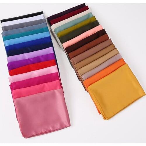 AMYO Fashion Silk Scarf 175*70cm Women Satin Muslim Hijab Malaysia Headband for Lady Girls