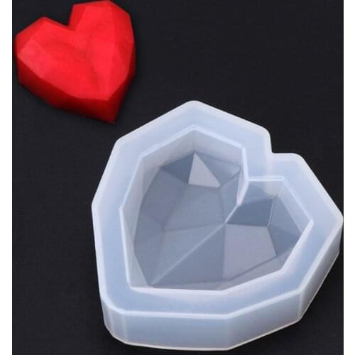 Silicone Mold Mirror Heart Shaped Cutting Face DIY Jewelry Making Pendant Cake Chocolate Bakery Tools Epoxy Resin UV Molds 85LB