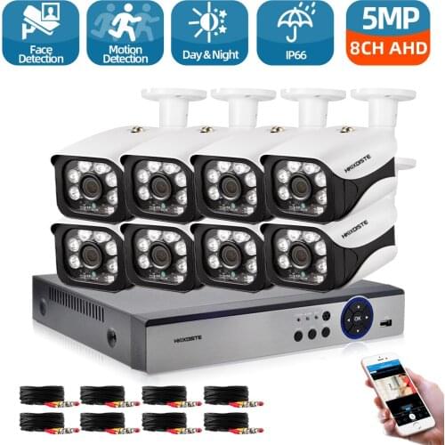 HD CCTV Camera System 8CH 5MP AHD DVR NVR Kit Video Surveillance System 8CH Outdoor Waterproof 5.0MP Security Cameras System