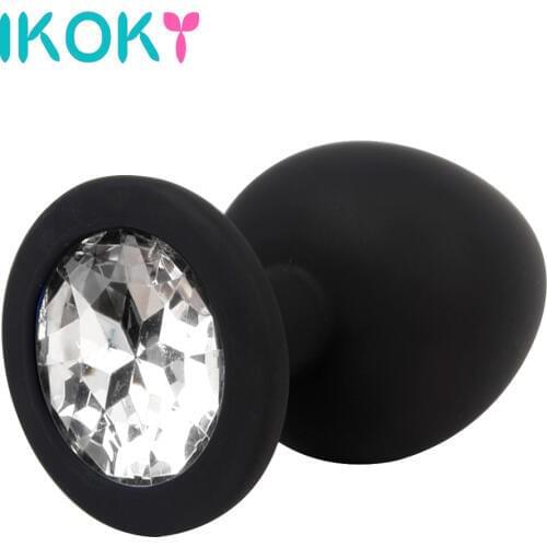 IKOKY Hot Rhinestone Anal Plug S M L Silicone Butt Plug Sex Toys for Men Woman Adult Products Prostate Massager Erotic