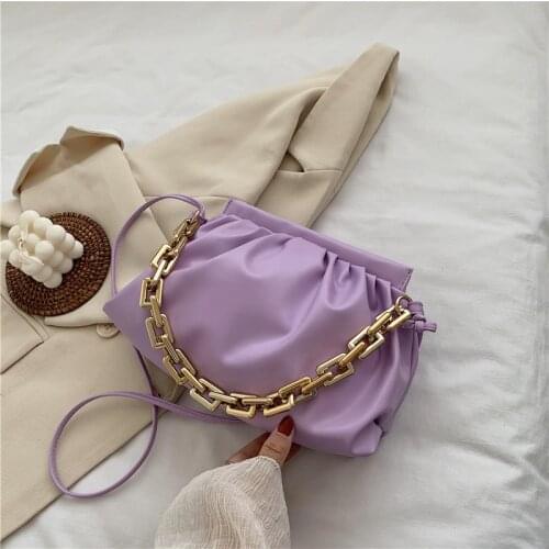Single shoulder armpit bag for women 2021 new autumn winter fashion folding chain cross body fairy water dumpling cloud bag