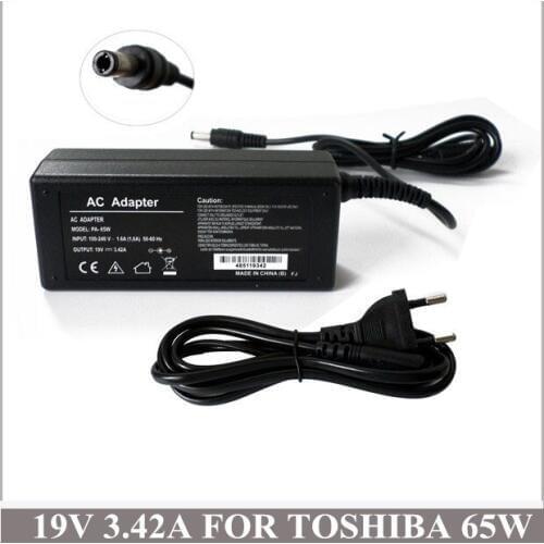 19V3.42A 65W Universal Laptop Charger AC Adapter Carregador Portatil For Toshiba Satellite C650D-ST4NX1 C655D-S5200 L355-s7905