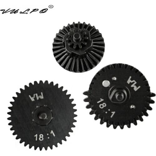 VULPO High Quality New Design 18: 1 CNC steel cutting Original Torque Speed-up Gear Set for Ver.2 / 3 AEG Airsoft Gearbox