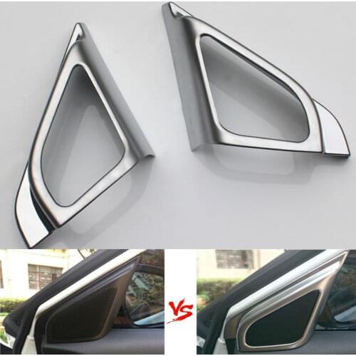 YAQUICKA 2pcs/set Car Interior Triangle Door Sound Stereo Audio Speaker Frame Trim Sticker Styling For Suzuki Vitara 2016 ABS