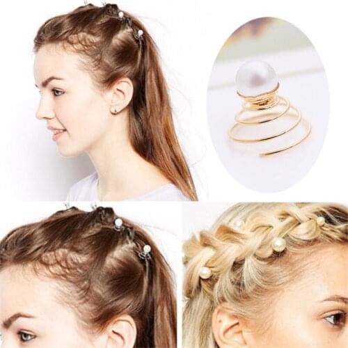 12pcs Bridal Crystal Pearl Flower Spiral Twist Hair Pins Clips Wedding Jewelry Bride Headdress Women Hair Accessories