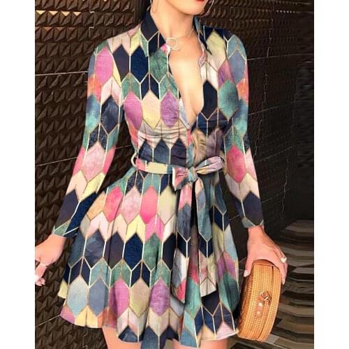 2021 Spring Autumn Women Fashion Elegant Multicolor Leopard Long Sleeve Skinny Waist Dress Colorblock Casual Streetwear Mini