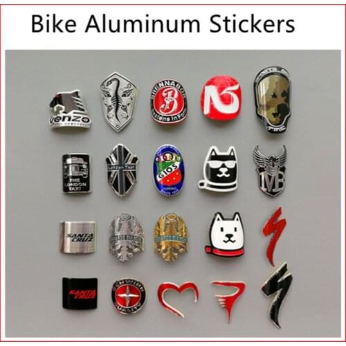 Bike Head Badge Aluminum Decals Stickers For MTB BMX Folding Bicycle Front Frame Steam Cycling Accessories emblem Tube DIY