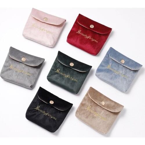 1Pcs Sanitary Pad Bag Napkin Towel Storage Bag Velvet Credit Card Holder Coin Purse Organizer Headphone Case Tampons Packet