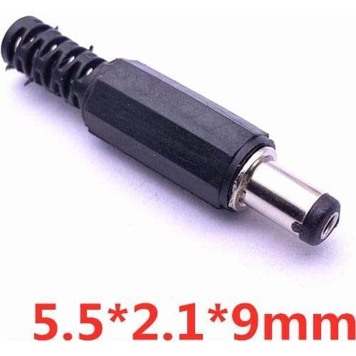 10pcs DALCAN 5pcs/10pcs DC5.5x2.1 male plug, welding line type DC5.5x2.1x9mm, assembly type plastic male 5.5x2.5x9