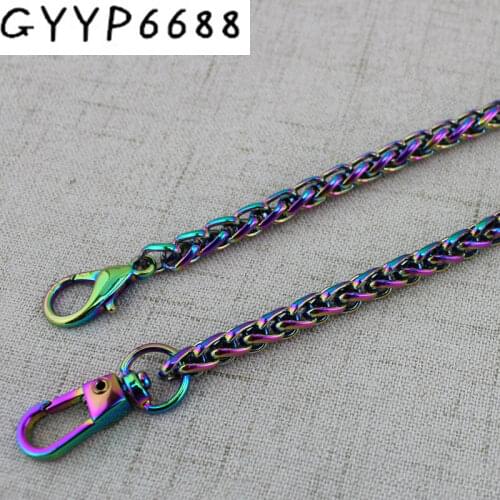 10PCS Rainbow 120cm 130cm Bag strap chain Wallet handle purse metal strap chain strap replaced bag Plating Cover Wholesale