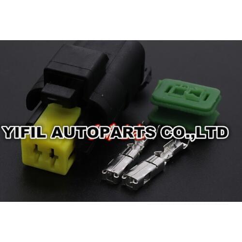 100pcs/lot 2 Pin/Way FCI Waterproof Automotive Female Connector Water Temperature Sensor Plug 211PC022S0049