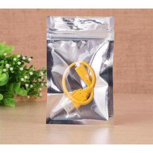 100pcs/lot Small Zip Lock Plastic Bags Reclosable Transparent Food Storage Bag Kitchen Package Bag Aluminum Foil Zip Lock bag