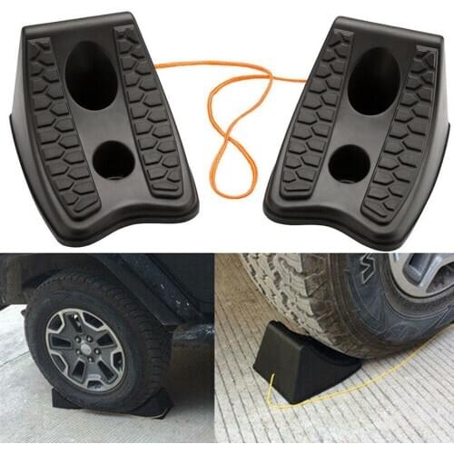 2pc Heavy Duty Wheel Chocks Stop Tire Camper Trailer Car Truck Stopper Block Auto Accessories