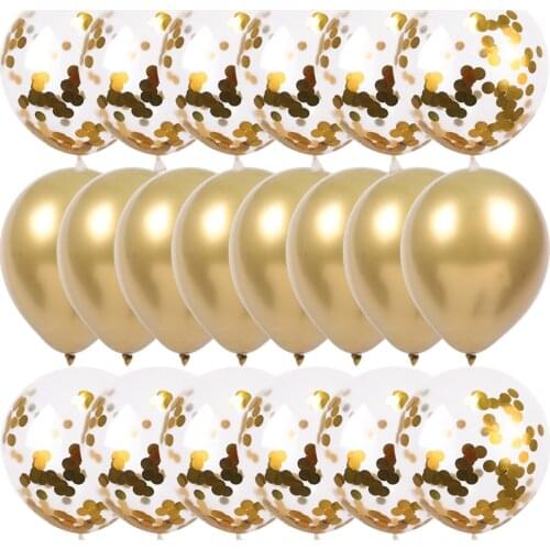 20Pcs Golden Metal Foil Ballons Kids Birthday Parties and Wedding Decoration Baby Shower Happy Birthday Party Balloons Globos