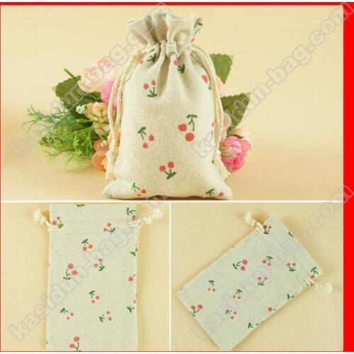 200pcs/lot) Wholesale linen cotton drawstring bag