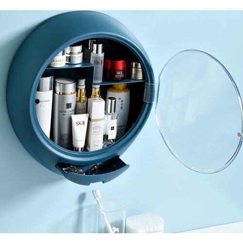2020 New Arrival Wall-mounted Makeup Organizer Large Capacity Waterproof and Dustproof Bathroom Cosmetic Lipstick Storage Box