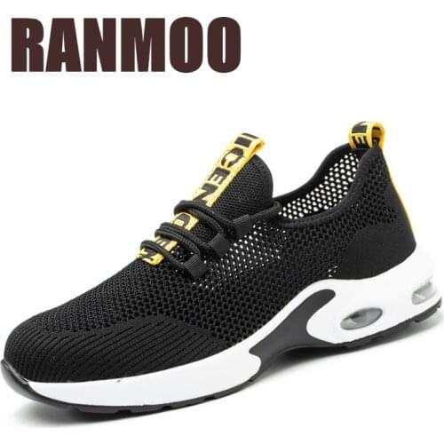 2021 Men Steel Toe Working Safety Shoes Outdoor Lightweight Casual Comfort Mesh Sneakers Soft Breathable Shoes Big Size