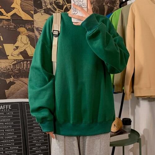 2021 Spring Autumn New Fleece Hoodies and Sweatshirts Black White Gray Purple O-Neck Basic Hoodie S-2XL