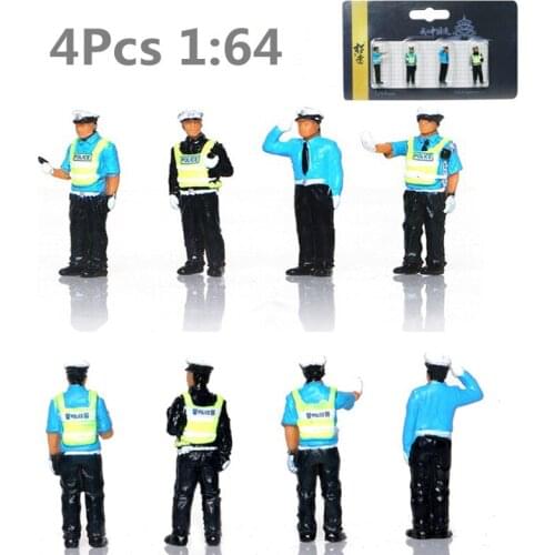 4Pcs/Set DIY 1:64 Sand Table People Figures Toys Policemen Figures Model