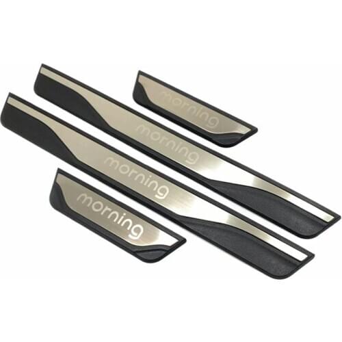 Car Styling Accessories For Kia Morning 2017 2018 2019 Stainless Steel Door Sill Strip Scuff Kick Plates Protector Sticker Pedal